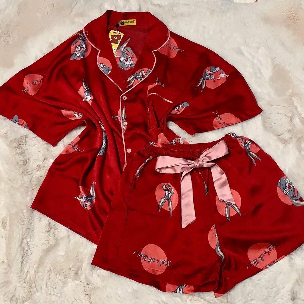 Set Rabit Satin Pajamas